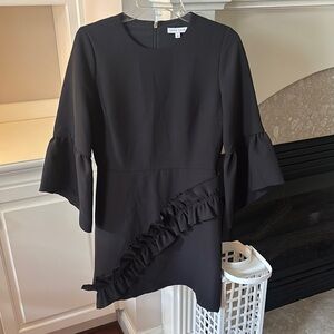 Anna Cate Black Dress with Ruffle Detail